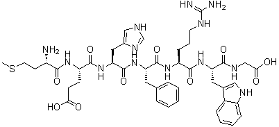 结构式 CAS# 4037-01-8, L-蛋氨酰-L-alpha-谷氨酰-L-组氨酰-L-苯丙氨酰-L-精氨酰-L-色氨酰甘氨酸