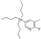 structure of CAS# 405556-98-1, 2-Fluoro-3-methyl-5-(tributylstannyl)pyridine