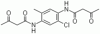 structure of CAS# 41131-65-1, N,N'-(2-Chloro-5-methyl-1,4-phenylene)bis(3-oxobutyramide);1,4-Bis(acetoacetamido)-2-chloro-5-methylbenzene; 2-Methyl-5-chloro-1,4-bis(acetoacetylamino)benzene; 5-Chloro-2-methyl-1,4-bis[(acetoacetyl)amino]benzene
