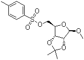 Methyl 2,3-O-isopropylidene-5-O-(p-tolylsulfonyl)-beta-D-ribofuranoside molecular structure (CAS 4137-56-8)