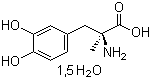 结构式 CAS# 41372-08-1, 左旋甲基多巴; 3-羟基-alpha-甲基-L-酪氨酸水合物