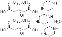 结构式 CAS# 41372-10-5, 枸橼酸哌嗪一水合物