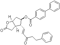 [1,1'-Biphenyl]-4-carboxylic acid (3aR,4R,5R,6aS)-hexahydro-2-oxo-4-[(1E)-3-oxo-5-phenyl-1-pentenyl]-2H-cyclopenta[b]furan-5-yl ester molecular structure (CAS 41639-72-9)