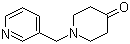 1-((Pyridin-3-yl)methyl)piperidin-4-one molecular structure (CAS 41661-57-8)