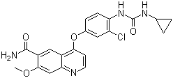4-[3-Chloro-4-(cyclopropylaminocarbonyl)aminophenoxy]-7-methoxy-6-quinolinecarboxamide molecular structure (CAS 417716-92-8)