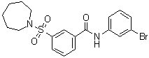 结构式 CAS# 420831-40-9, N-(3-溴苯基)-3-[(六氢-1H-氮杂卓-1-基)磺酰基]-苯甲酰胺