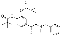 2,2-Dimethylpropanoic acid 4-[[methyl(phenylmethyl)amino]acetyl]-1,2-phenylene ester molecular structure (CAS 42146-03-2)