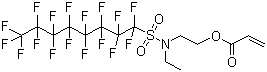 structure of CAS# 423-82-5, 2-(N-Ethylperfluorooctanesulfonamido)ethyl acrylate;2-[Ethyl[(heptadecafluorooctyl)sulphonyl]amino]ethyl acrylate