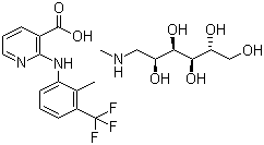 Flunixin meglumin molecular structure (CAS 42461-84-7)
