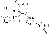 (4R,5S,6S)-3-[[4-[(5S)-2,5-Dihydro-5-methyl-1H-pyrrol-3-yl]-2-thiazolyl]thio]-6-[(1R)-1-hydroxyethyl]-4-methyl-7-oxo-1-azabicyclo[3.2.0]hept-2-ene-2-carboxylic acid molecular structure (CAS 426253-04-5)
