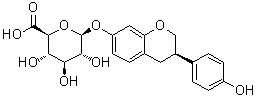 (3R)-3,4-Dihydro-3-(4-hydroxyphenyl)-2H-1-benzopyran-7-yl beta-D-glucopyranosiduronic acid molecular structure (CAS 428438-41-9)