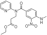 Ethyl 3-(4-(methylamino)-3-nitro-N-(pyridin-2-yl)benzamido)propanoate molecular structure (CAS 429659-01-8)