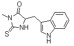 结构式 CAS# 4311-88-0, Necrostatin 1; 5-(1H-吲哚-3-基甲基)-3-甲基-2-硫酮-4-咪唑烷酮