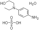结构式 CAS# 4327-84-8, N-乙基-N-(2-羟乙基)-1,4-苯二胺硫酸盐; 2-对氨基苯基-2'-羟基二乙胺硫酸盐