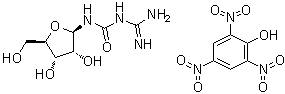 1-(Diaminomethylene)-3-beta-D-ribofuranosylurea picrate molecular structure (CAS 4336-46-3)