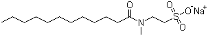 Sodium 2-[methyl(1-oxododecyl)amino]ethanesulphonate  molecular structure (CAS 4337-75-1)