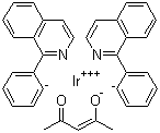 Bis(1-phenylisoquinoline)(acetylacetonato)iridium(III) molecular structure (CAS 435294-03-4)