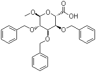 Methyl 2,3,4-tris-O-(phenylmethyl)-beta-D-glucopyranosiduronic acid molecular structure (CAS 4356-82-5)