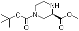 结构式 CAS# 438631-77-7, (R)-1-N-叔丁氧羰基哌嗪-3-甲酸甲酯