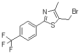 结构式 CAS# 439134-78-8, 5-(溴甲基)-4-甲基-2-[4-(三氟甲基)苯基]-1,3-噻唑