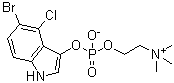 结构式 CAS# 439809-43-5, 2-[[[(5-溴-4-氯-1H-吲哚-3-基)氧基]羟基亚膦酰]氧基]-N,N,N-三甲基乙铵内盐