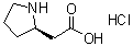 结构式 CAS# 439918-59-9, (2R)-2-吡咯烷乙酸盐酸盐