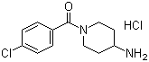 structure of CAS# 442128-10-1, (4-Aminopiperidin-1-yl)(4-chlorophenyl)methanone hydrochloride