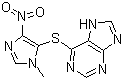 结构式 CAS# 446-86-6, 硫唑嘌呤; 6-[(1-甲基-4-硝基-1H-咪唑-5-基)硫代]-1H-嘌呤