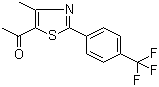 1-[4-Methyl-2-(4-trifluoromethylphenyl)thiazol-5-yl]ethanone molecular structure (CAS 447406-53-3)