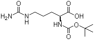 结构式 CAS# 45234-13-7, N-叔丁氧羰基-L-瓜氨酸