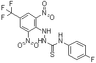 structure of CAS# 454453-49-7, 2-[2,6-Dinitro-4-(trifluoromethyl)phenyl]-N-(4-fluorophenyl)hydrazinecarbothioamide;Kobe 2602