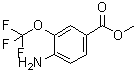 structure of CAS# 457097-93-7, 4-Amino-3-trifluoromethoxybenzoic acid methyl ester;Methyl 4-amino-3-(trifluoromethoxy)benzoate