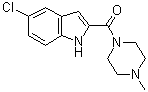 structure of CAS# 459168-41-3, (5-Chloro-1H-indol-2-yl)(4-methylpiperazin-1-yl)methanone;JNJ 7777120