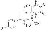 结构式 CAS# 459836-30-7, [[[(1S)-1-(4-溴苯基)乙基]氨基](1,2,3,4-四氢-2,3-二氧代-5-喹喔啉基)甲基]膦酸