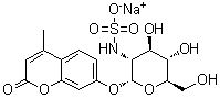 7-[[2-Deoxy-2-(sulfoamino)-alpha-D-glucopyranosyl]oxy]-4-methyl-2H-1-benzopyran-2-one monosodium salt molecular structure (CAS 460085-45-4)