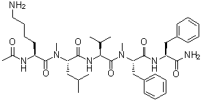 N2-Acetyl-L-lysyl-N-methyl-L-leucyl-L-valyl-N-methyl-L-phenylalanyl-L-phenylalaninamide molecular structure (CAS 461640-33-5)
