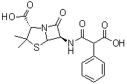 羧苄青霉素分子结构 (CAS 4697-36-3)