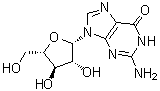 2-Amino-9-beta-L-arabinofuranosyl-1,9-dihydro-6H-purin-6-one molecular structure (CAS 469887-93-2)