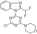结构式 CAS# 475111-38-7, 4-(4-氯-6-(2-(二氟甲基)-1H-苯并[d]咪唑-1-基)-1,3,5-三嗪-2-基)吗啉