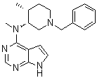 N-Methyl-N-[(3R,4R)-4-methyl-1-(phenylmethyl)-3-piperidinyl]-7H-pyrrolo[2,3-d]pyrimidin-4-amine molecular structure (CAS 477600-73-0)