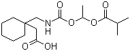 结构式 CAS# 478296-72-9, Gabapentin enacarbil; 1-[[[[1-(2-甲基-1-氧代丙氧基)乙氧基]甲酰]氨基]甲基]环己烷乙酸
