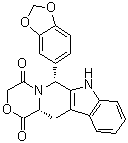 (6R,12aR)-6-(1,3-Benzodioxol-5-yl)-6,7,12,12a-tetrahydro-1H-[1,4]oxazino[4',3':1,6]pyrido[3,4-b]indole-1,4(3H)-dione molecular structure (CAS 479545-76-1)