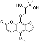 structure of CAS# 482-25-7, Byakangelicin;5-Methoxy-8-(2,3-dihydroxy-3-methylbutoxy)psoralene; Bjacangelicin; Bjakangelicin; Byankagelicine