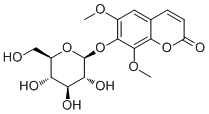 结构式 CAS# 483-91-0, 异嗪皮啶 7-O-beta-D-葡萄糖苷