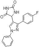 5-(3-(4-Fluorophenyl)-1-phenyl-1H-pyrazol-4-yl)imidazolidine-2,4-dione molecular structure (CAS 484049-04-9)