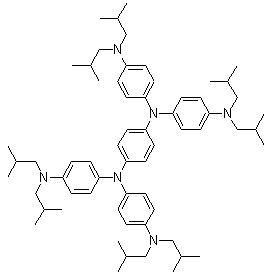 N,N,N',N'-Tetrakis[4-(diisobutylamino)phenyl]-1,4-phenylenediamine molecular structure (CAS 485831-34-3)