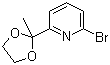 structure of CAS# 49669-14-9, 2-Bromo-6-(2-methyl-1,3-dioxolan-2-yl)pyridine