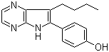 结构式 CAS# 496864-16-5, Aloisine A; 7-丁基-6-(4-羟基苯基)-5H-吡咯并[2,3-b]吡嗪