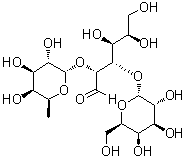 structure of CAS# 49777-14-2, 3-O-(alpha-D-Galactopyranosyl)-2-O-(alpha-L-fucopyranosyl)-D-galactose;O-6-Deoxy-alpha-L-galactopyranosyl-(1→2)-O-[alpha-D-galactopyranosyl-(1→3)]-D-galactose; B-Trisaccharide