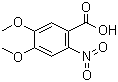 structure of CAS# 4998-07-6, 4,5-Dimethoxy-2-nitrobenzoic acid;2-Nitro-4,5-dimethoxy-benzoic acid; 6-Nitroveratric acid
